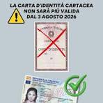 Avviso scadenza validità carta di identità cartacea al 3 agosto 2026